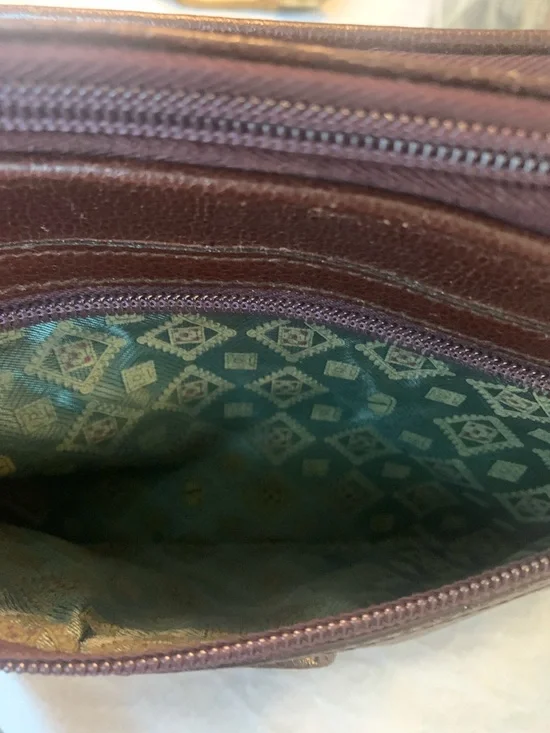 Valentino Dark Burgundy Leather Clutch Wristlet with Gold Hardware - Picture 4 of 10